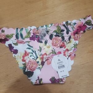 Pilyq Floral Bikini Bottoms - Pink and White